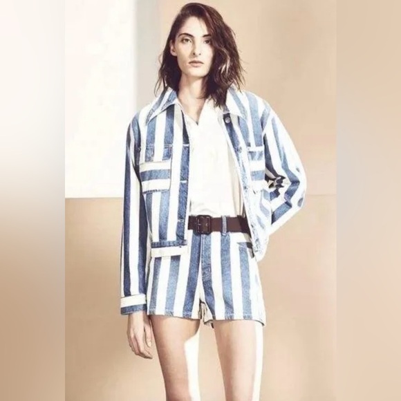 Current/Elliott Pants - NWT CURRENT/ELLIOTT The Westside Shorts Bay‎ Stripe 31